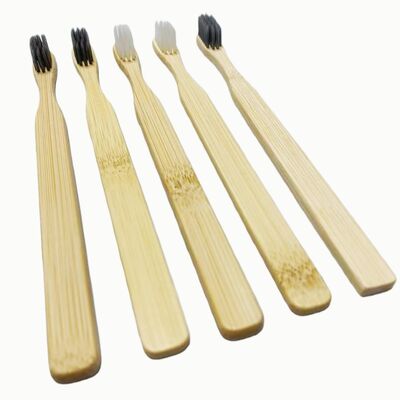 100% Organic Bamboo Toothbrush with Soft Bristles and 175mm Size for Home Travel and Hotel Use