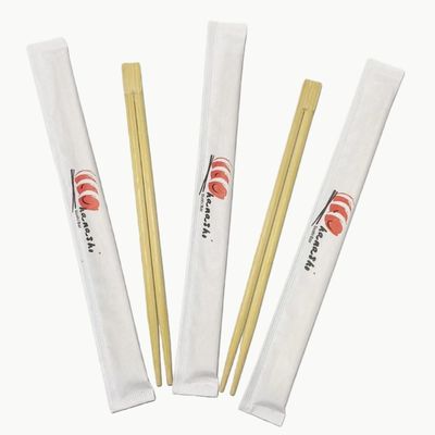 Wholesale Chopsticks Custom logo Branded Sushi Sleeves Semi Paper Cover Sleeve for Bamboo Chopsticks Custom logo Chopstick Restaurants & Hotels& Camping